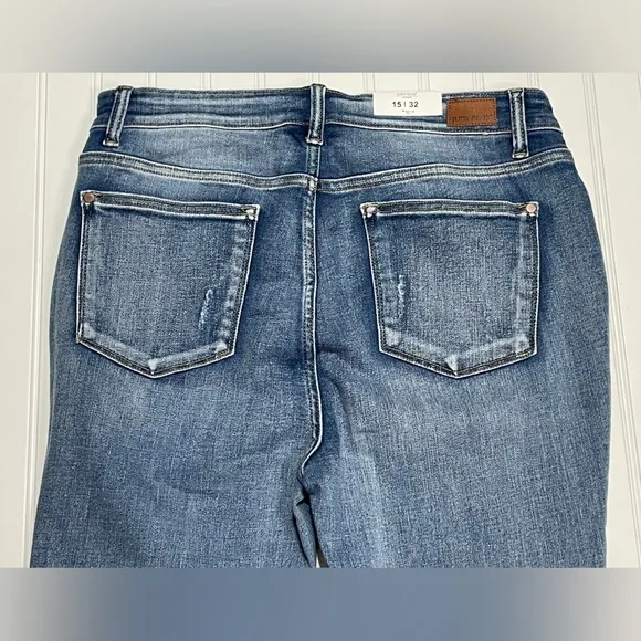 NWT Judy Blue High Rise Button Fly Skinny Jeans Size 15