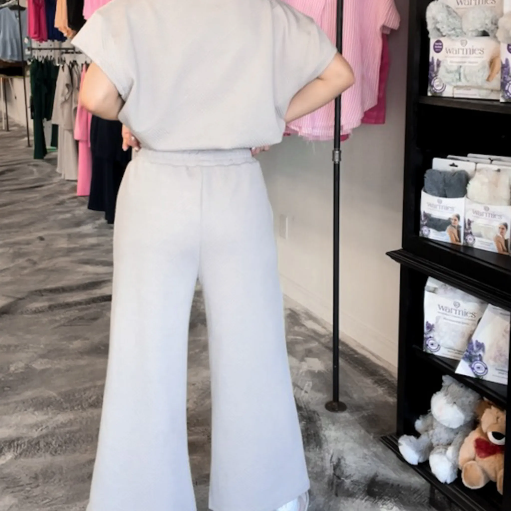 Oatmeal Textured Pants
