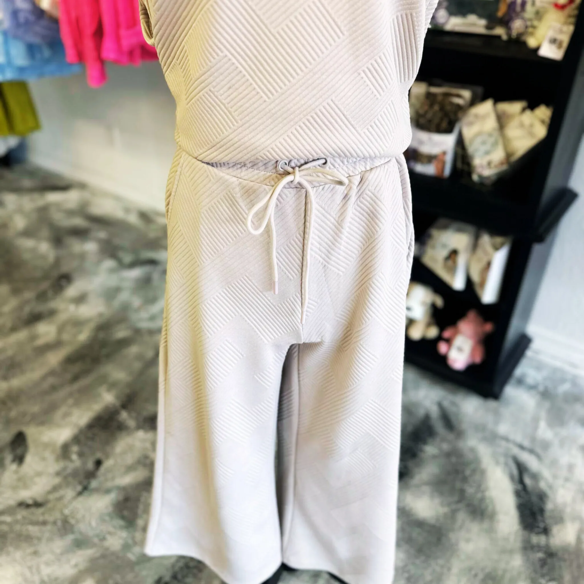 Oatmeal Textured Pants