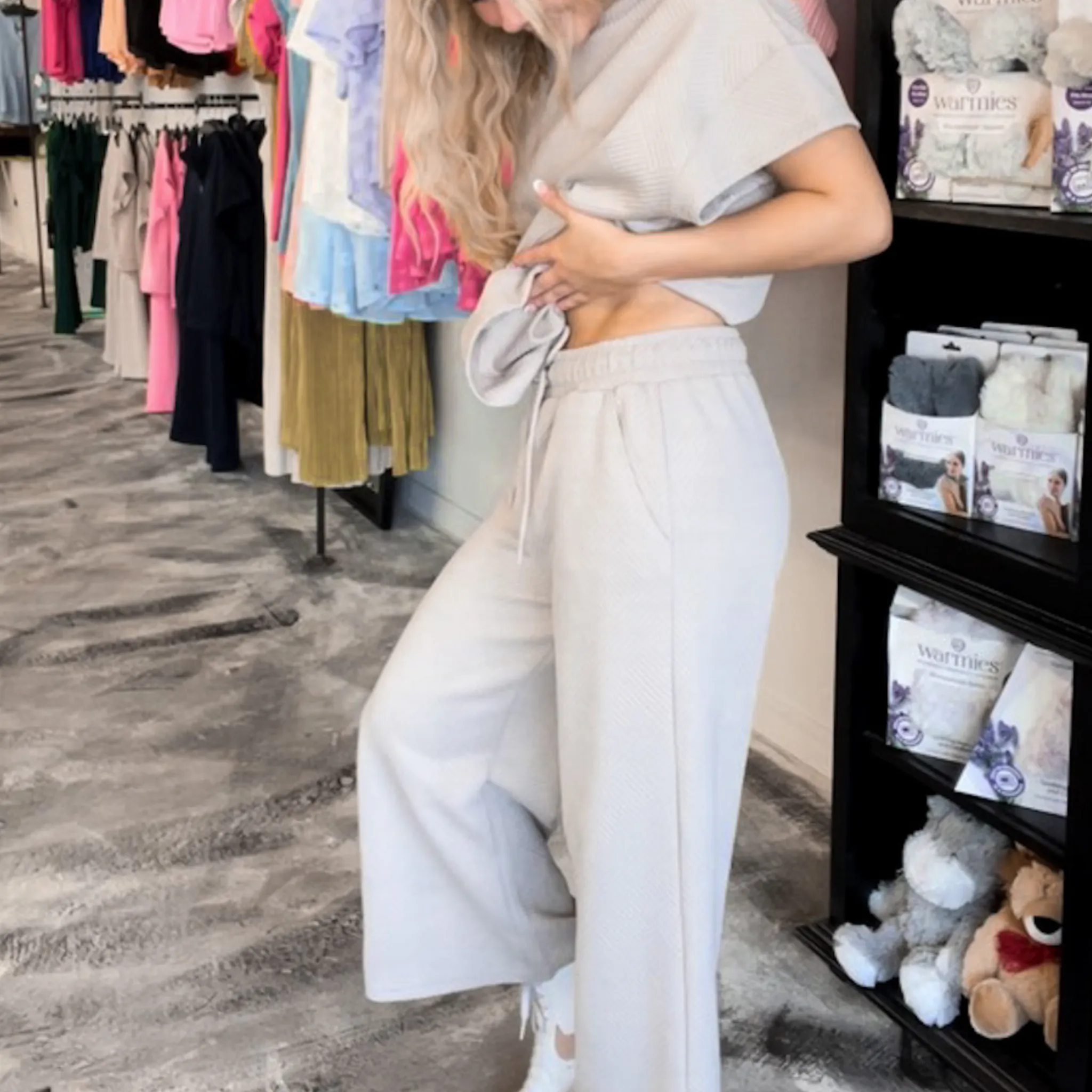 Oatmeal Textured Pants