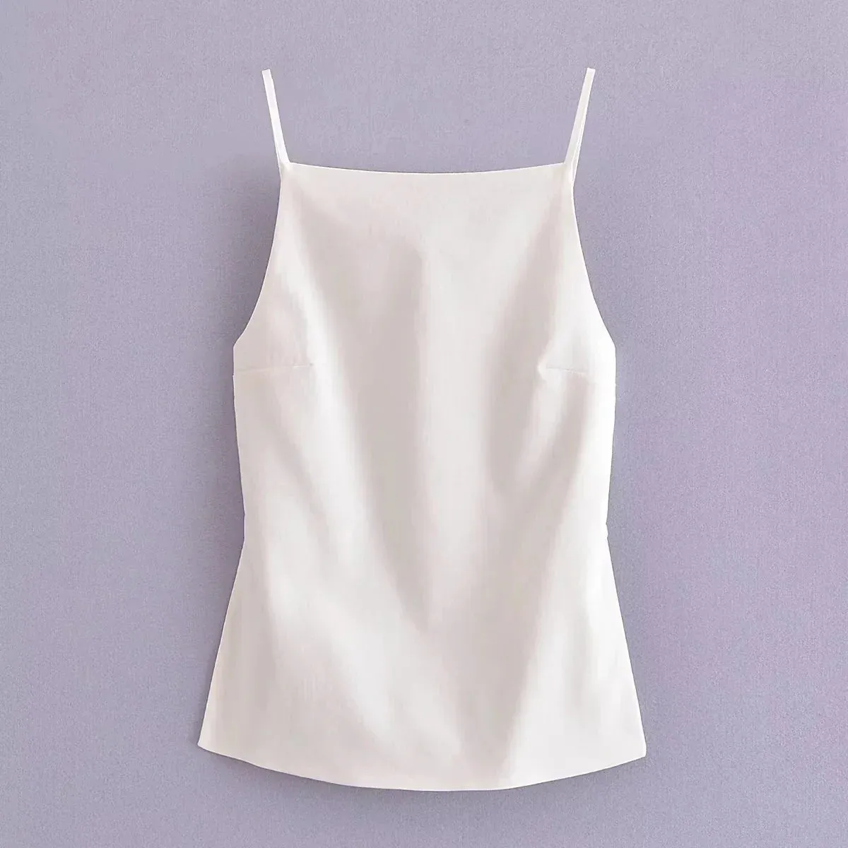 Obsidian Phoenix Backless Crop Top - Black/White, Sleeveless with Thin Straps, Sexy Party Streetwear Summer Style