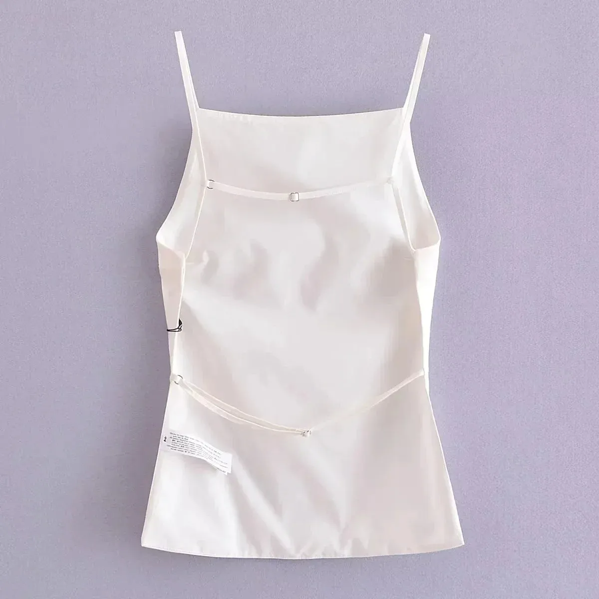Obsidian Phoenix Backless Crop Top - Black/White, Sleeveless with Thin Straps, Sexy Party Streetwear Summer Style