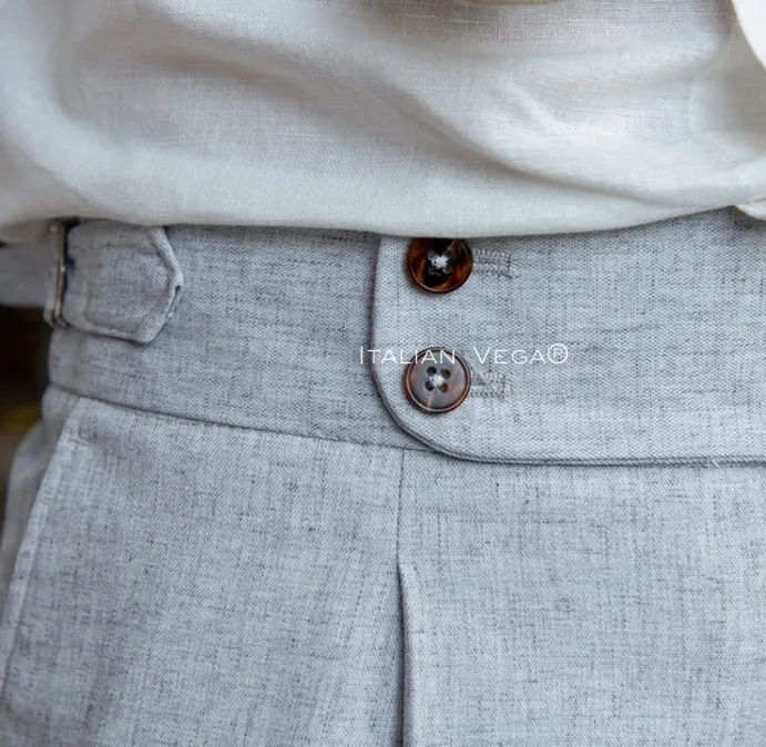 Old Money Classic Stripe Shirt with Ash Grey Signature Buttoned Gurkha Pant by ITALIAN VEGA®