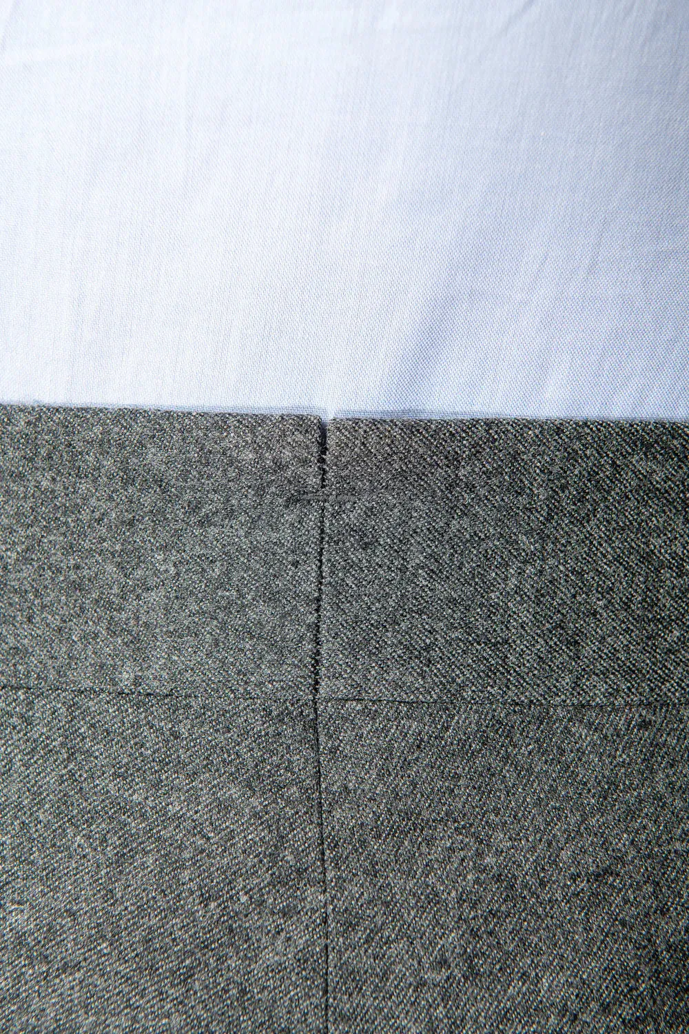 Old Money Crepe Stripe Shirt with Anthracite Flannel Signature Buttoned Gurkha Pant by ITALIAN VEGA®