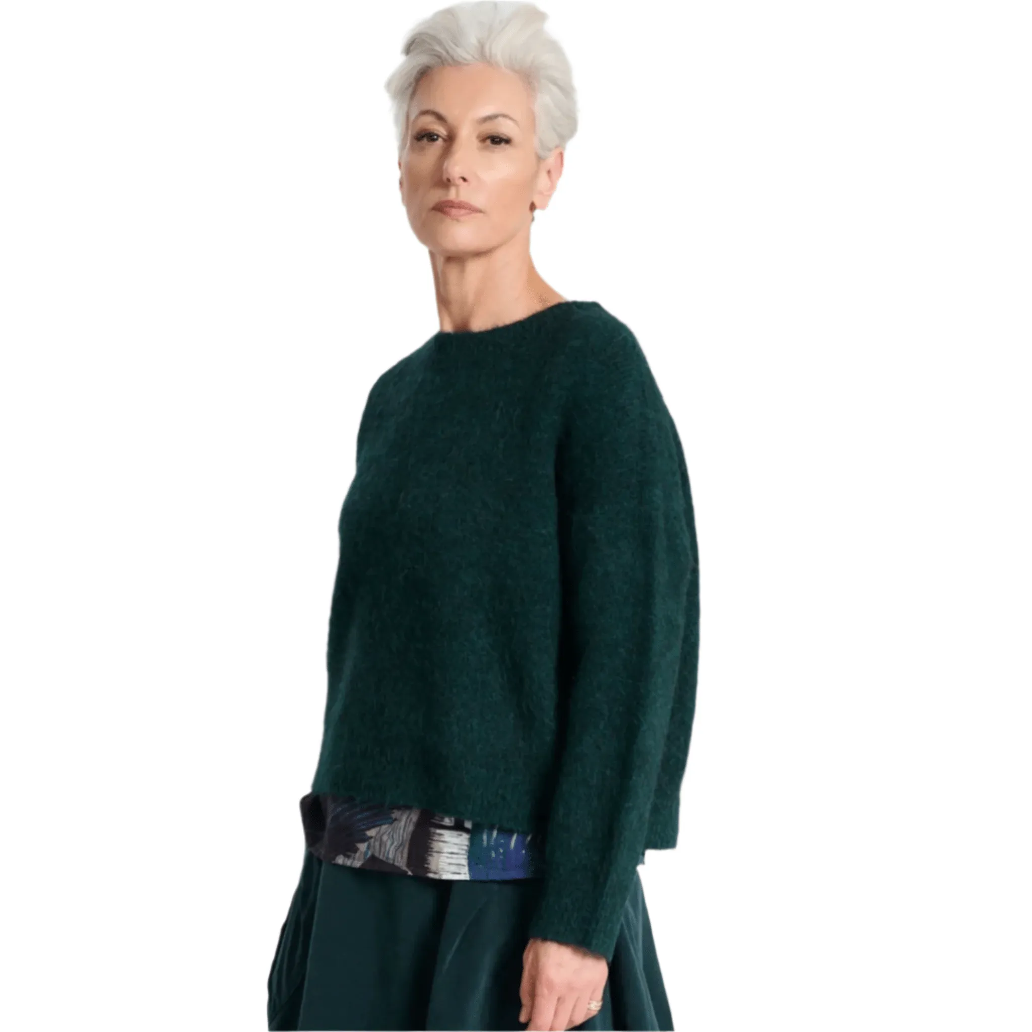 Olga De Polga Aspen Knit Sweater Teal in Alpaca