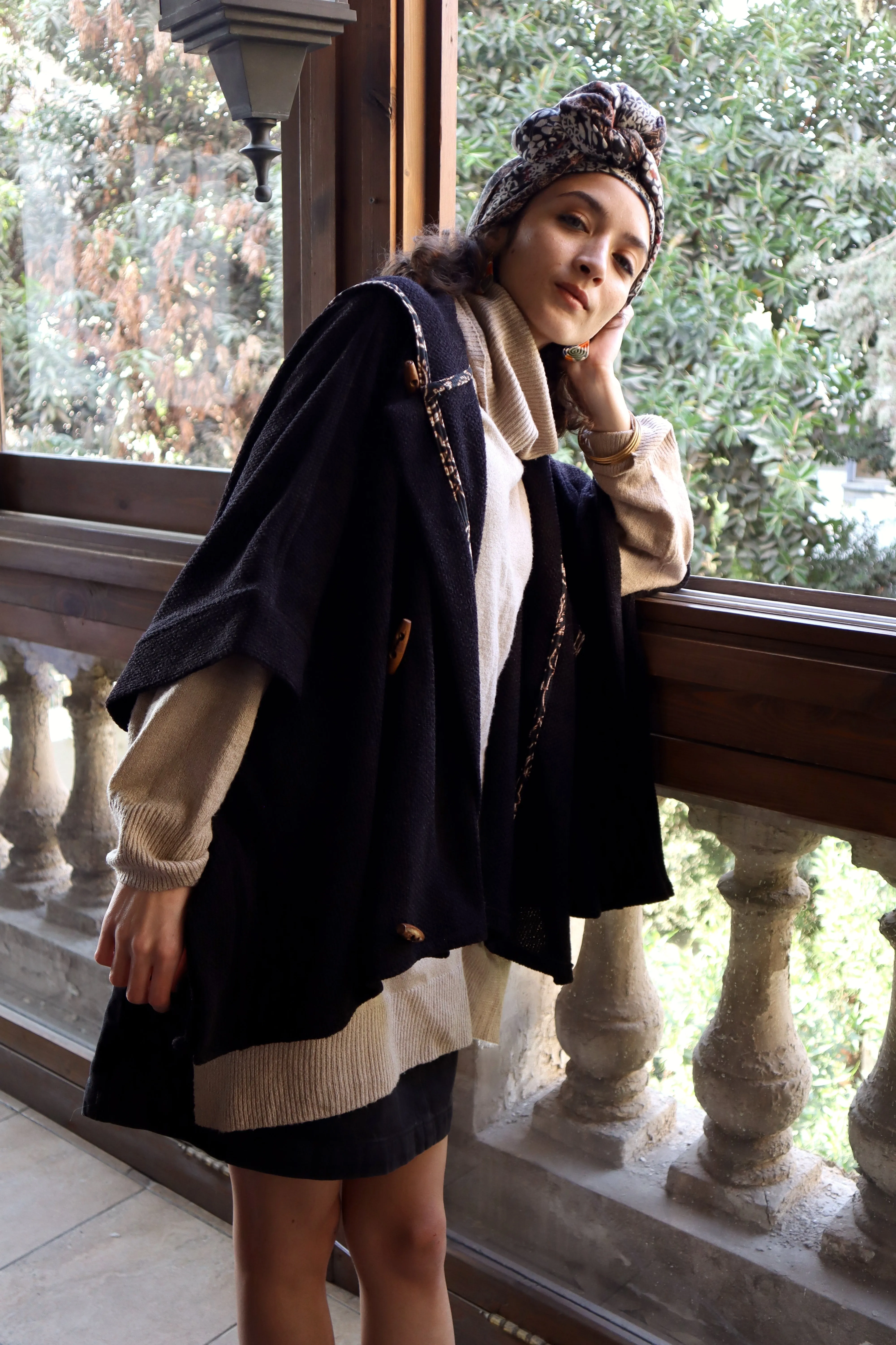 On The Move Poncho In Black