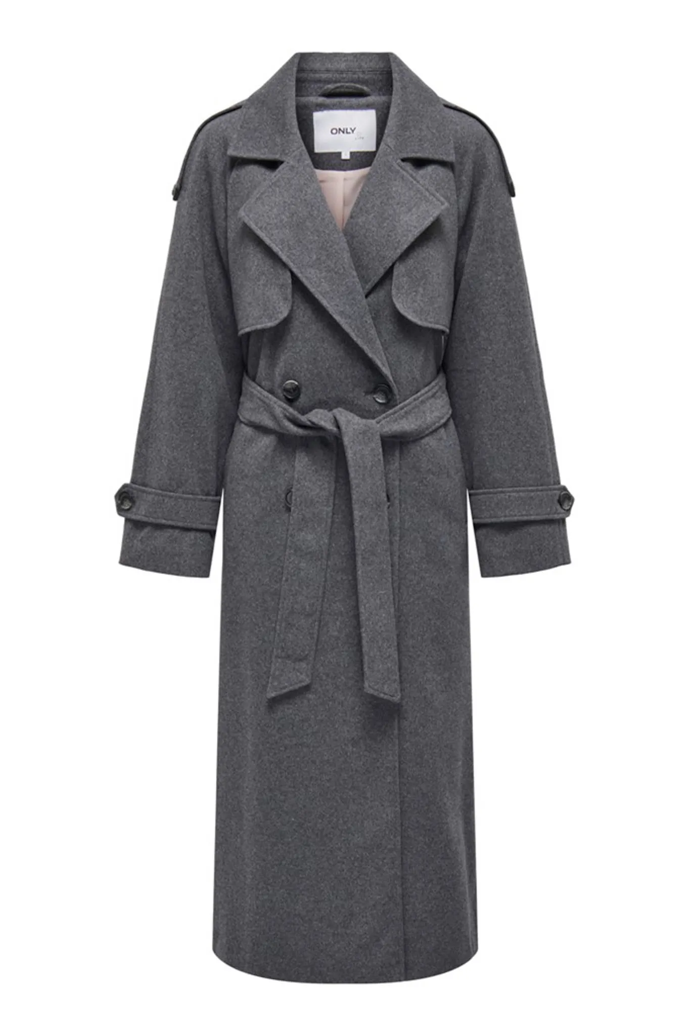 ONLMaisy Uld Trenchcoat - Mørkegrå