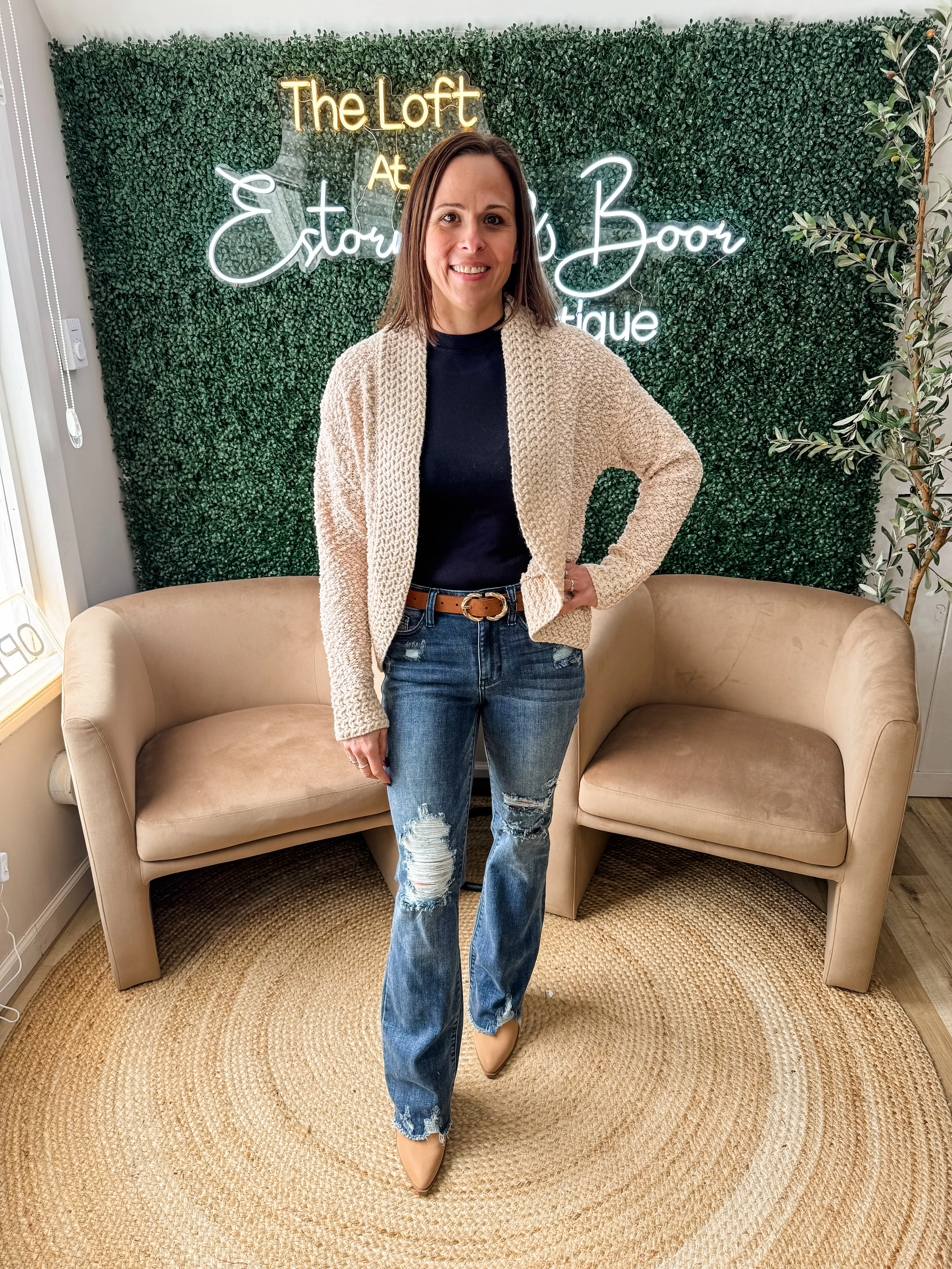 Open Front Long Sleeve Cardigan