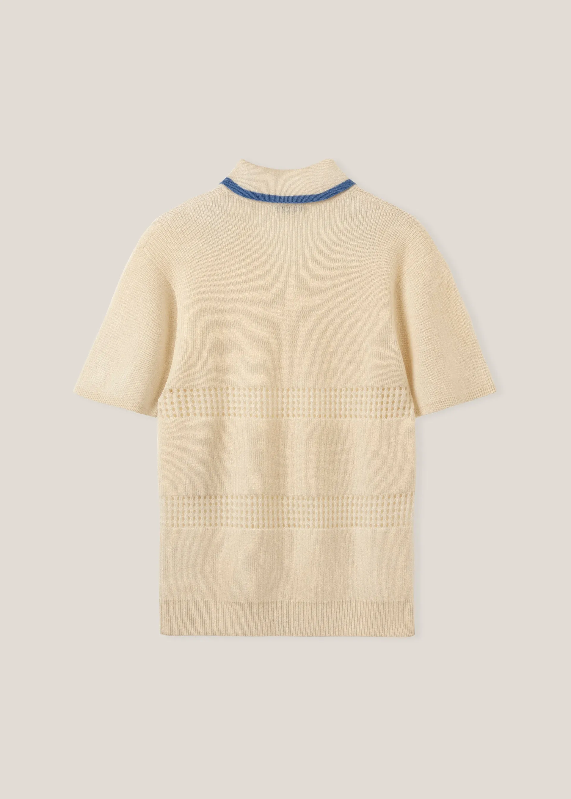 Open-knit Detailed Polo Shirt