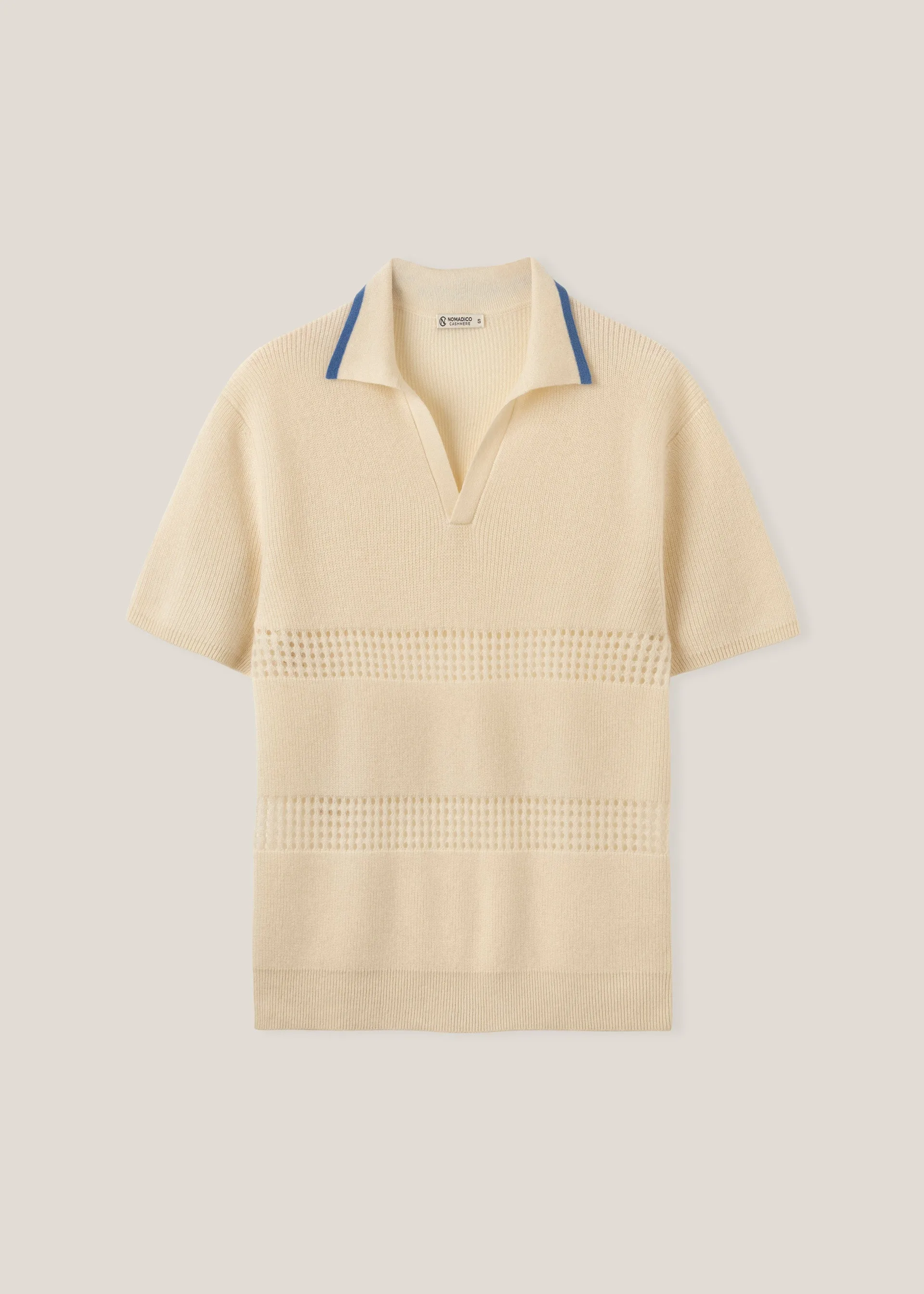 Open-knit Detailed Polo Shirt