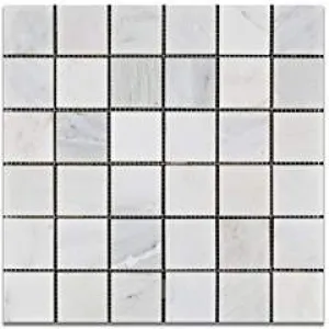 Oriental White - Eastern White Marble 2 X 2 POLISHED Mosaic Tile - Box of 5 Sheets
