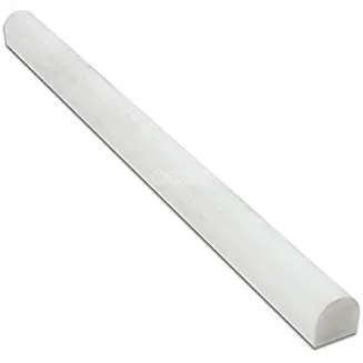 Oriental White (Eastern White) Marble 3/4 X 12 Bullnose Liner, Polished