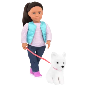 Our Generation Professional Dog Trainer Doll Cassie with Pet Dog