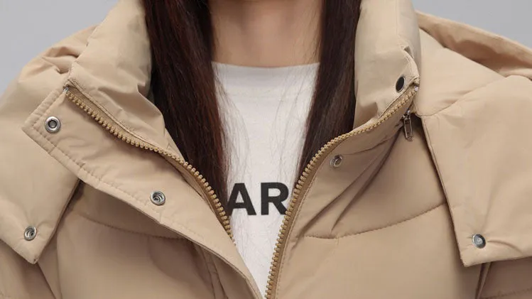 Oversized Windproof Knee-length Puffer Coat for Everyday Style