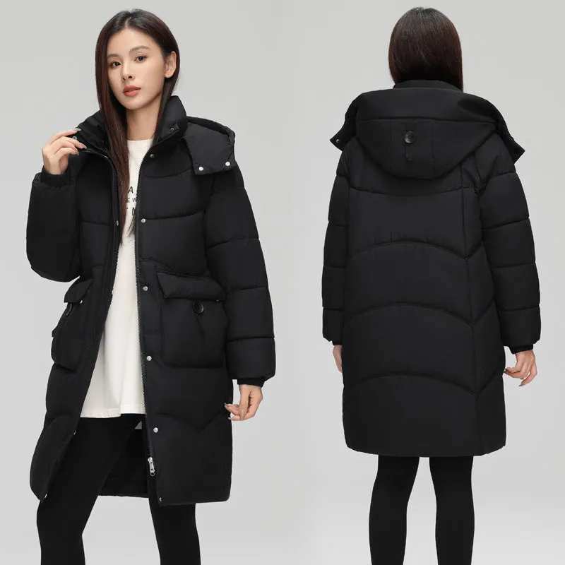 Oversized Windproof Knee-length Puffer Coat for Everyday Style