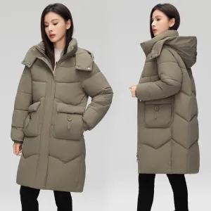 Oversized Windproof Knee-length Puffer Coat for Everyday Style