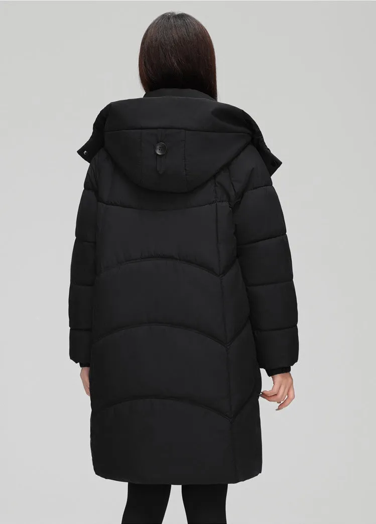 Oversized Windproof Knee-length Puffer Coat for Everyday Style