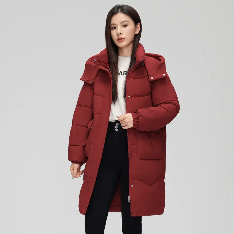 Oversized Windproof Knee-length Puffer Coat for Everyday Style