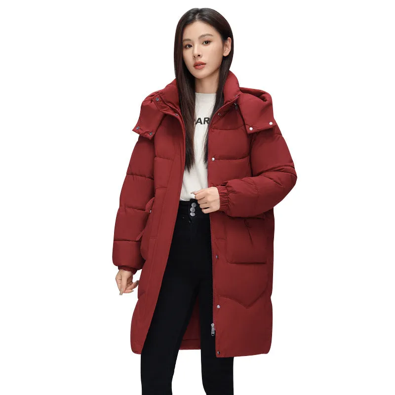 Oversized Windproof Knee-length Puffer Coat for Everyday Style