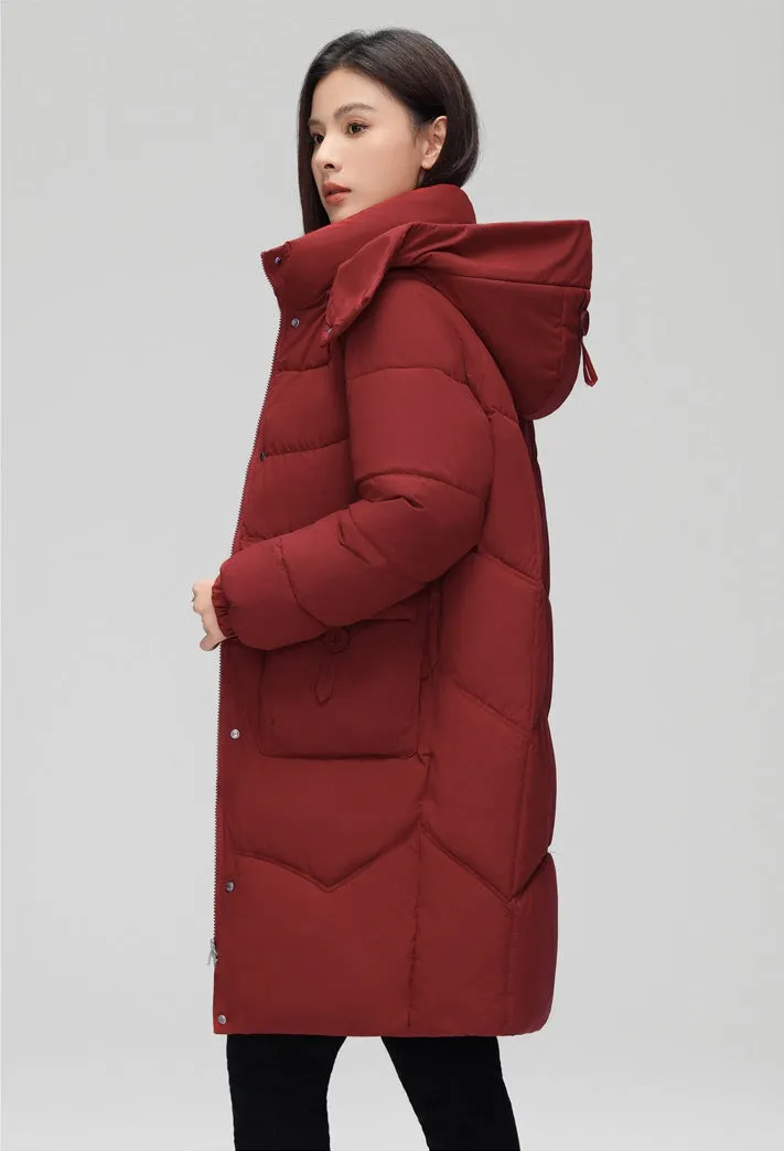 Oversized Windproof Knee-length Puffer Coat for Everyday Style