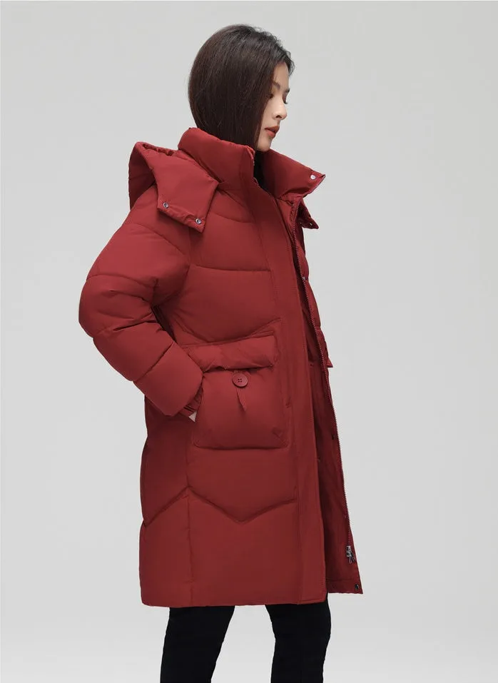Oversized Windproof Knee-length Puffer Coat for Everyday Style