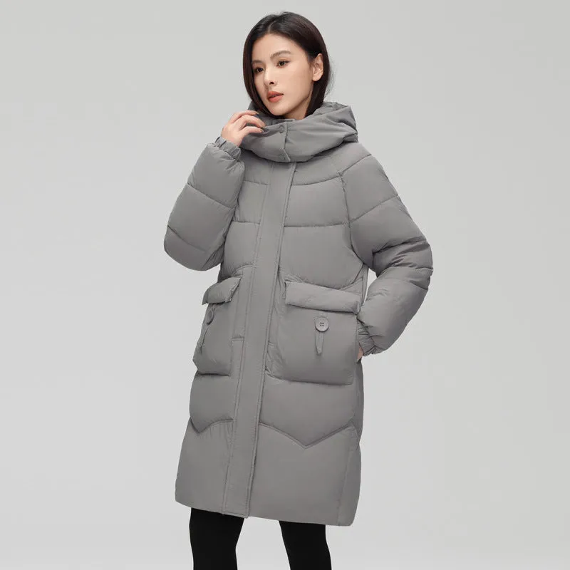 Oversized Windproof Knee-length Puffer Coat for Everyday Style