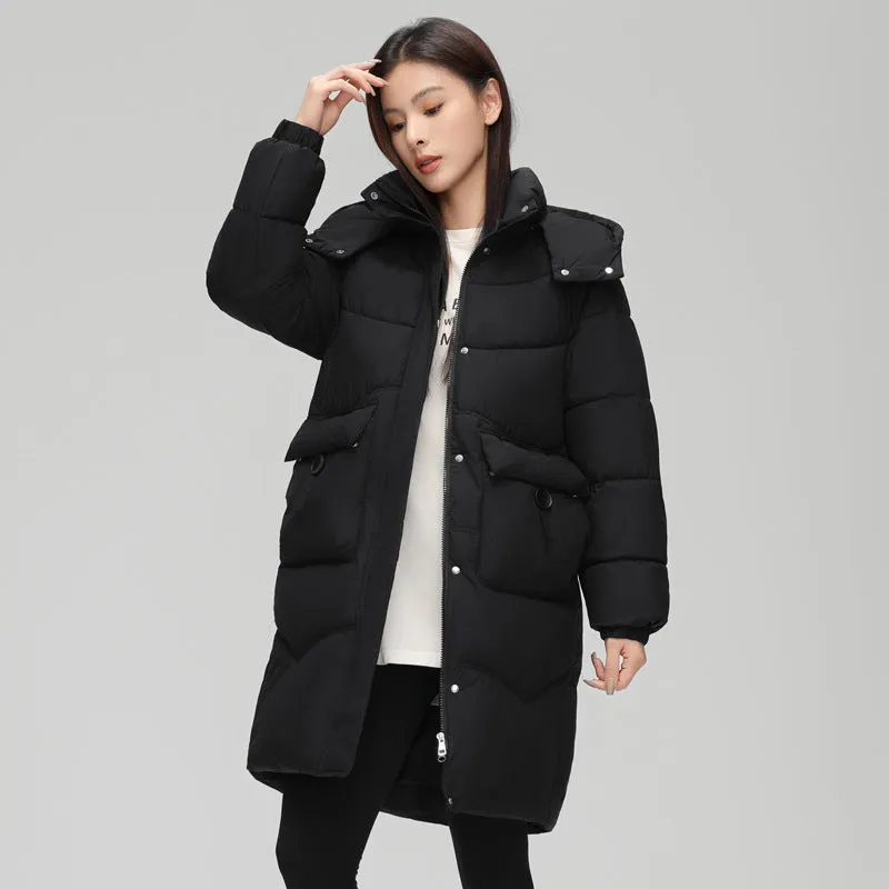 Oversized Windproof Knee-length Puffer Coat for Everyday Style