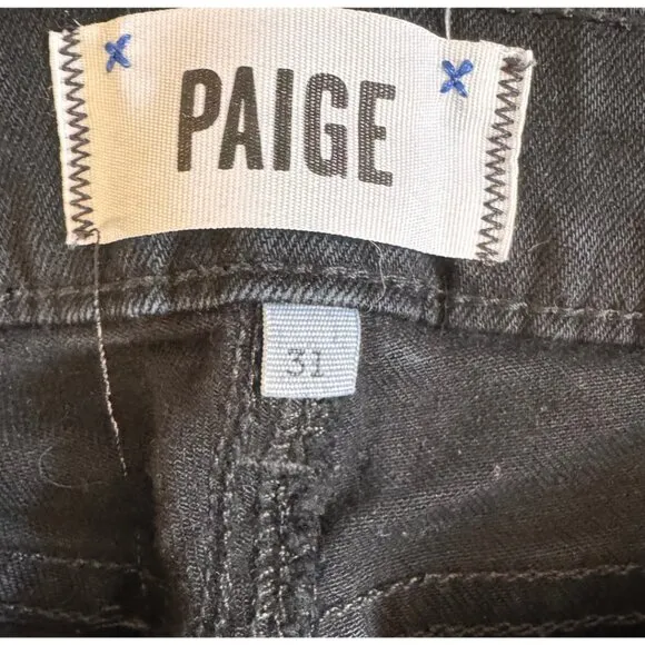 PAIGE Peg Skinny Black Denim Jeans Women’s Size 31