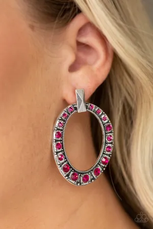 Paparazzi - All For GLOW - Pink Post Earring