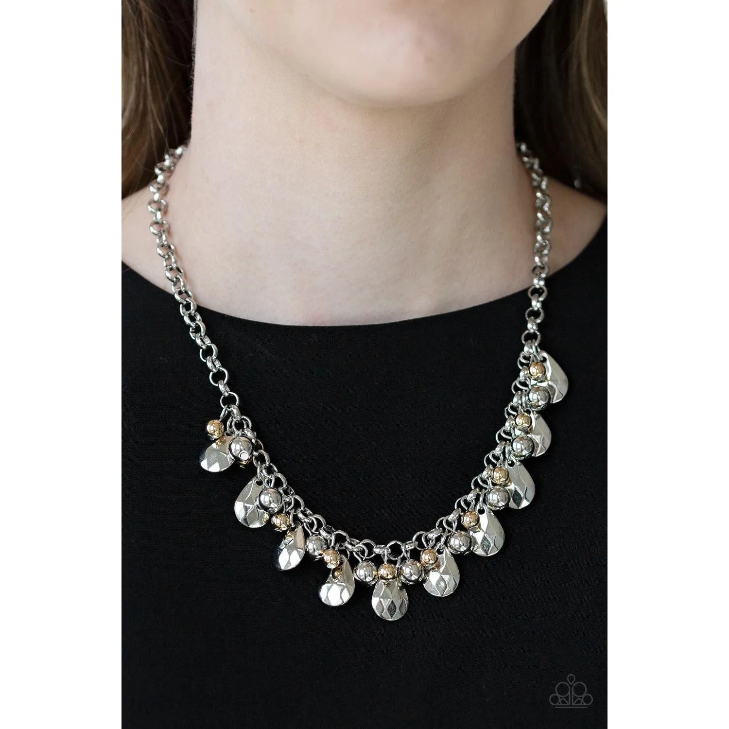 Paparazzi  Stage Stunner -Silver Necklace & Earrings Set