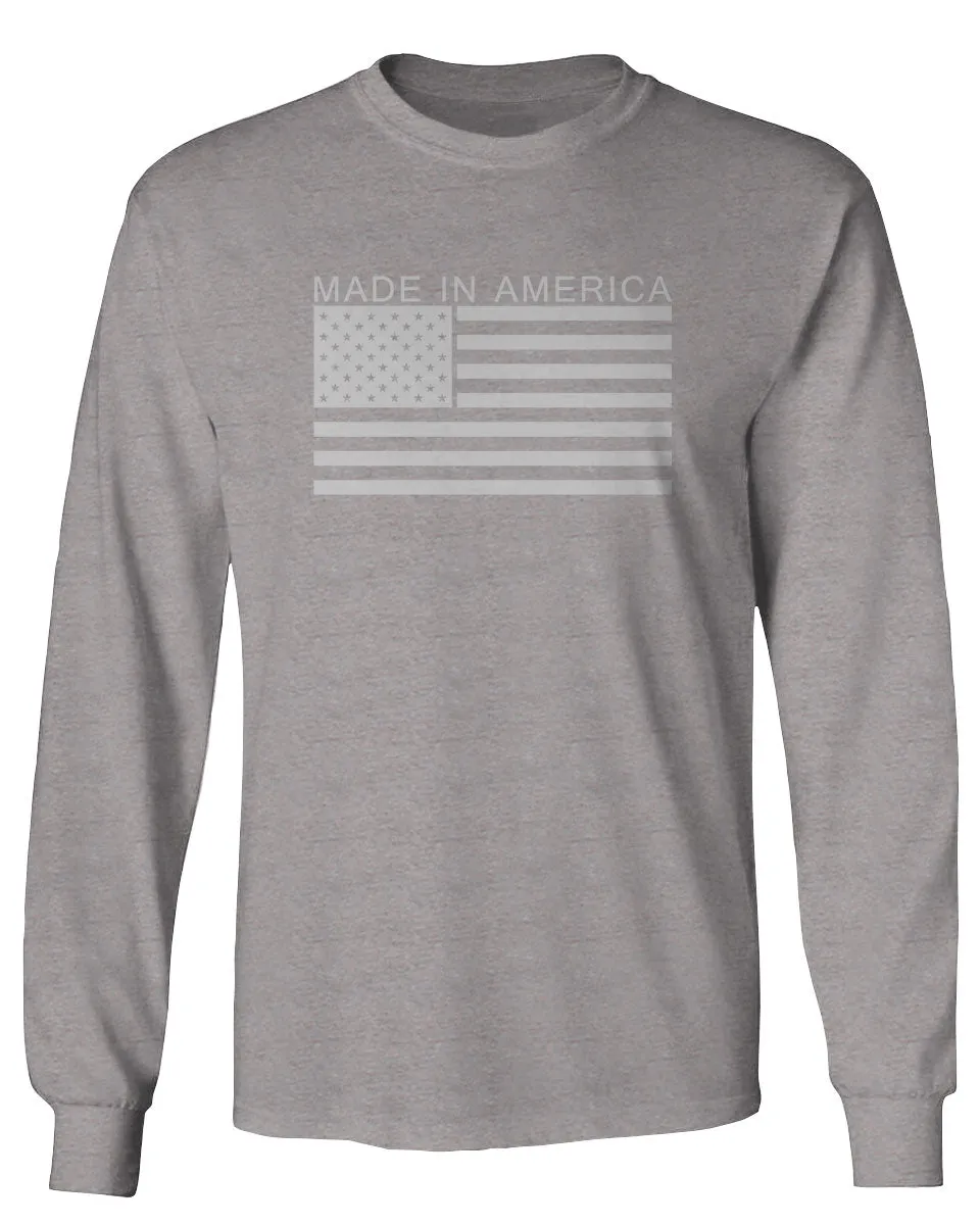 Patriotic American Proud Made in USA United States America Flag mens Long sleeve t shirt