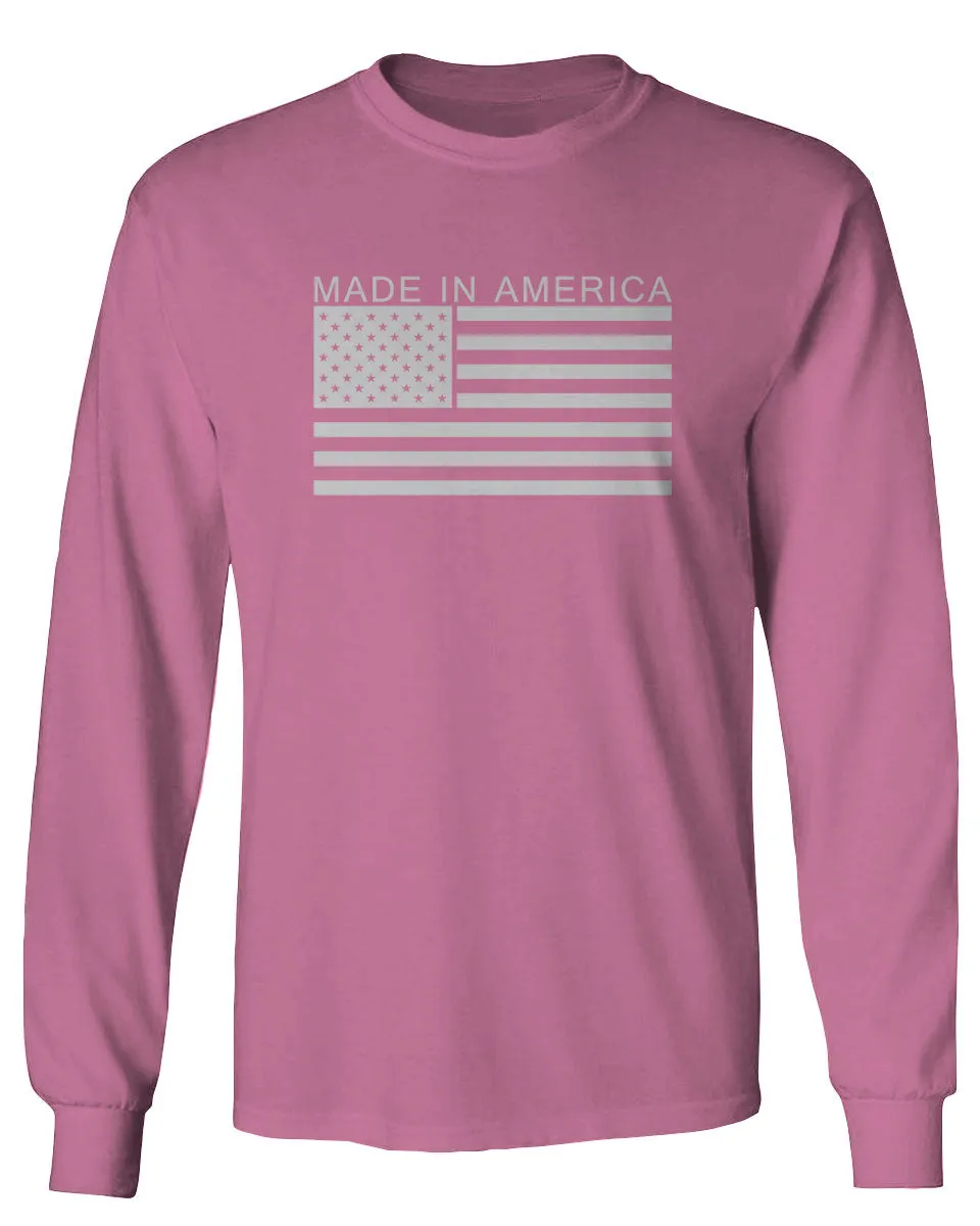 Patriotic American Proud Made in USA United States America Flag mens Long sleeve t shirt