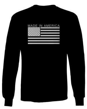 Patriotic American Proud Made in USA United States America Flag mens Long sleeve t shirt