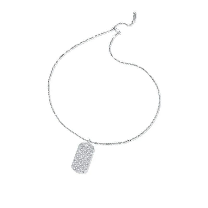 Pavé Dog Tag Pendant