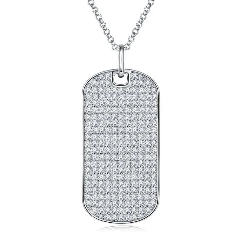 Pavé Dog Tag Pendant