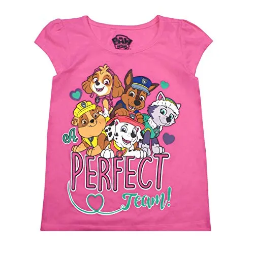 Paw Patrol T-Shirts 3-Pack for Girls and Toddlers (Nickelodeon, Pink, Size 5)