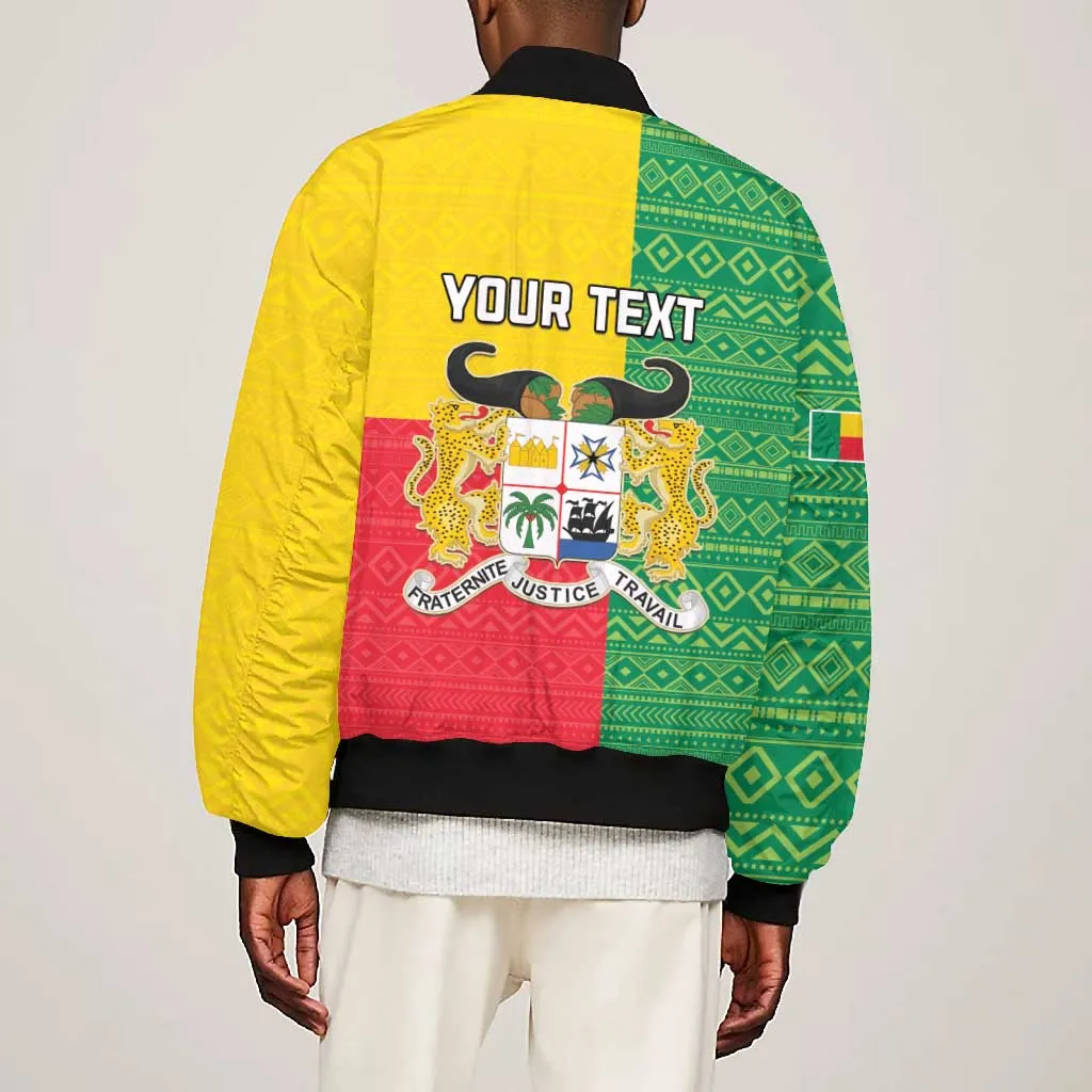 Personalised Afro Benin Bomber Jacket Flag Style - African Pattern LT15