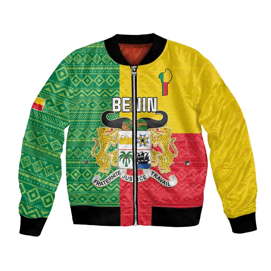 Personalised Afro Benin Bomber Jacket Flag Style - African Pattern LT15