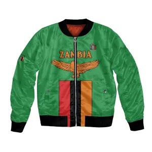 Personalised Afro Zambia Bomber Jacket Flag Style Mix Kente Pattern LT15