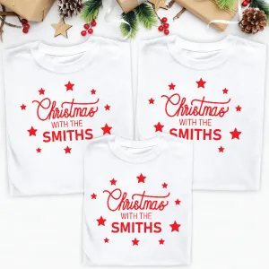 Personalised Christmas With Matching Family T-shirts