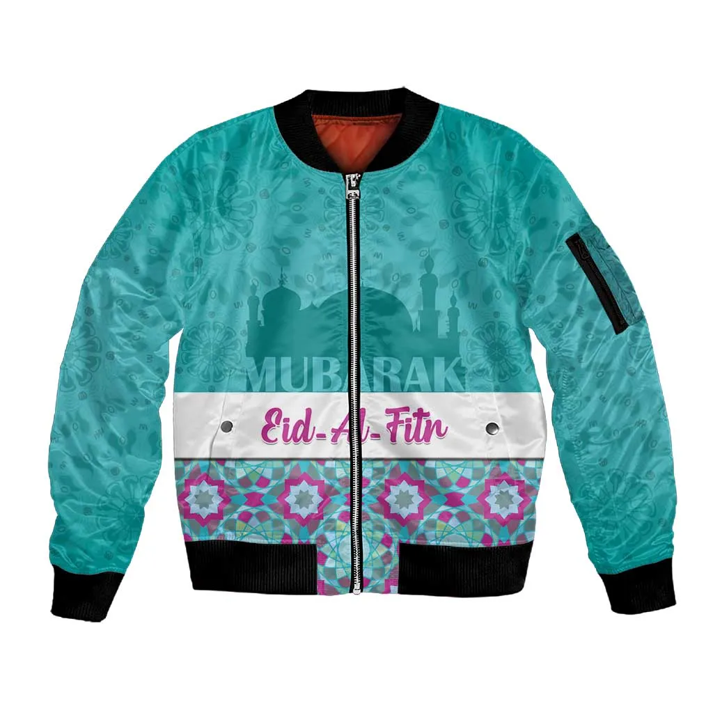 Personalised Eid al-Fitr Sleeve Zip Bomber Jacket Eid Mubarak LT15