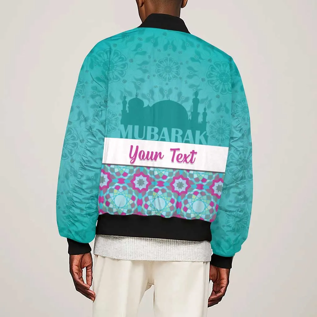Personalised Eid al-Fitr Sleeve Zip Bomber Jacket Eid Mubarak LT15