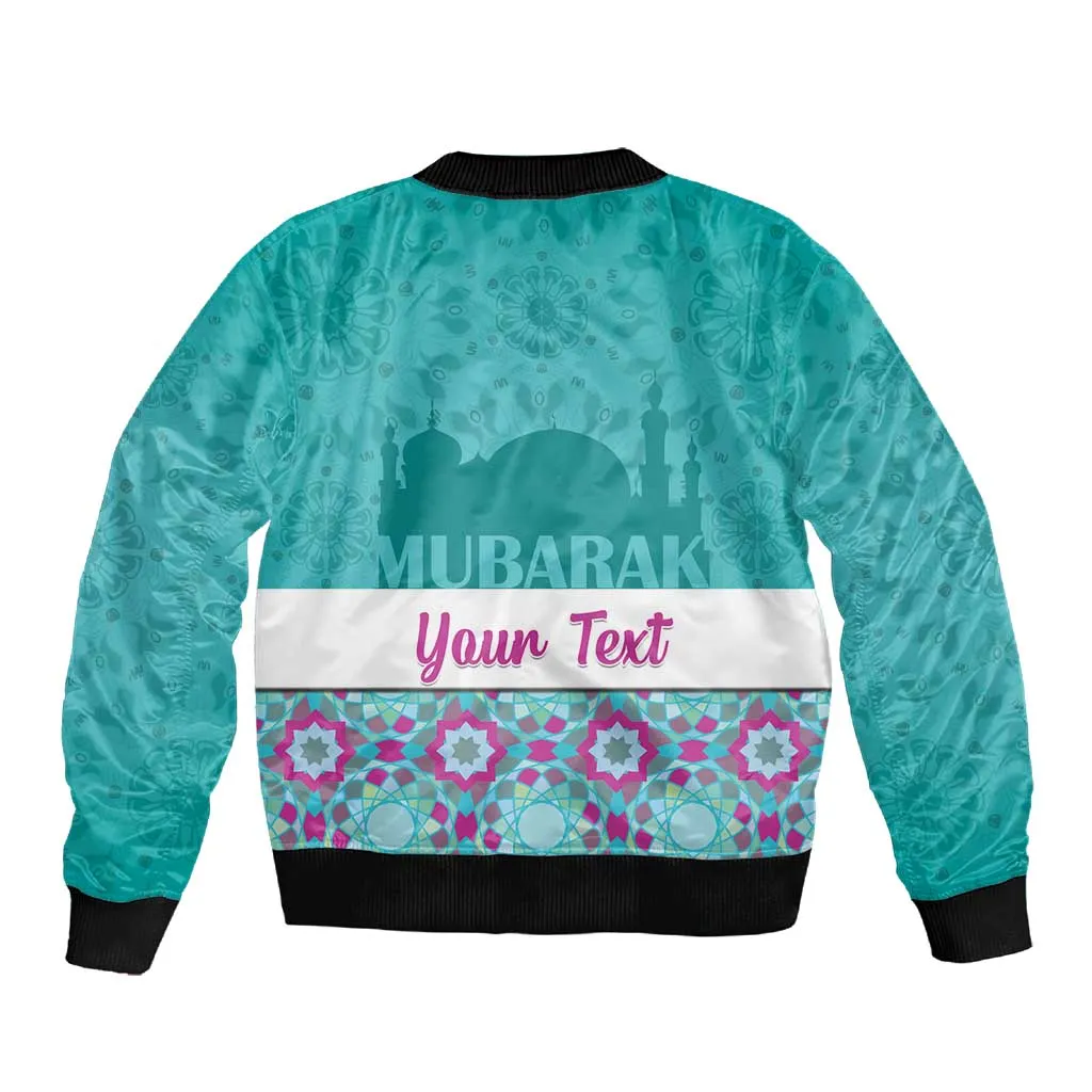 Personalised Eid al-Fitr Sleeve Zip Bomber Jacket Eid Mubarak LT15