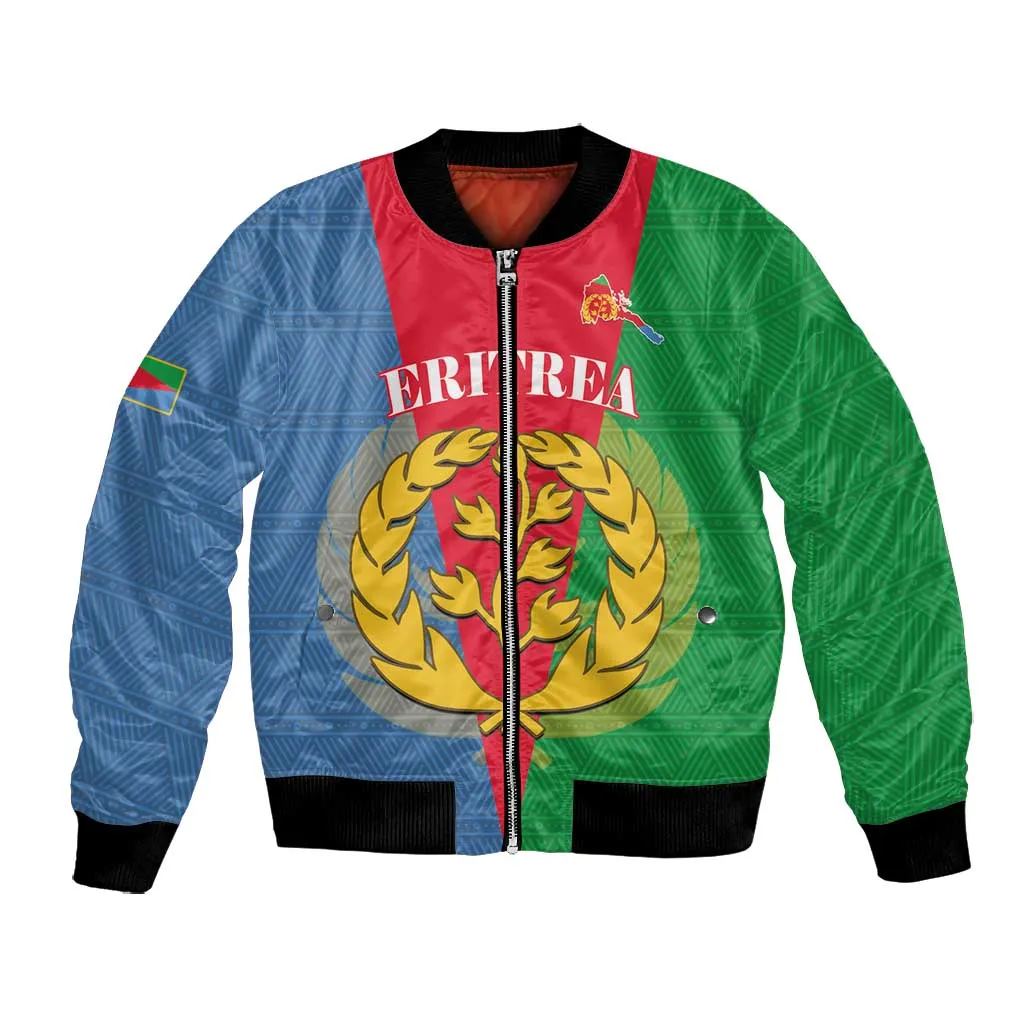 Personalised Eritrea Bomber Jacket Eritrean Map Mix African Pattern Simple Style LT14
