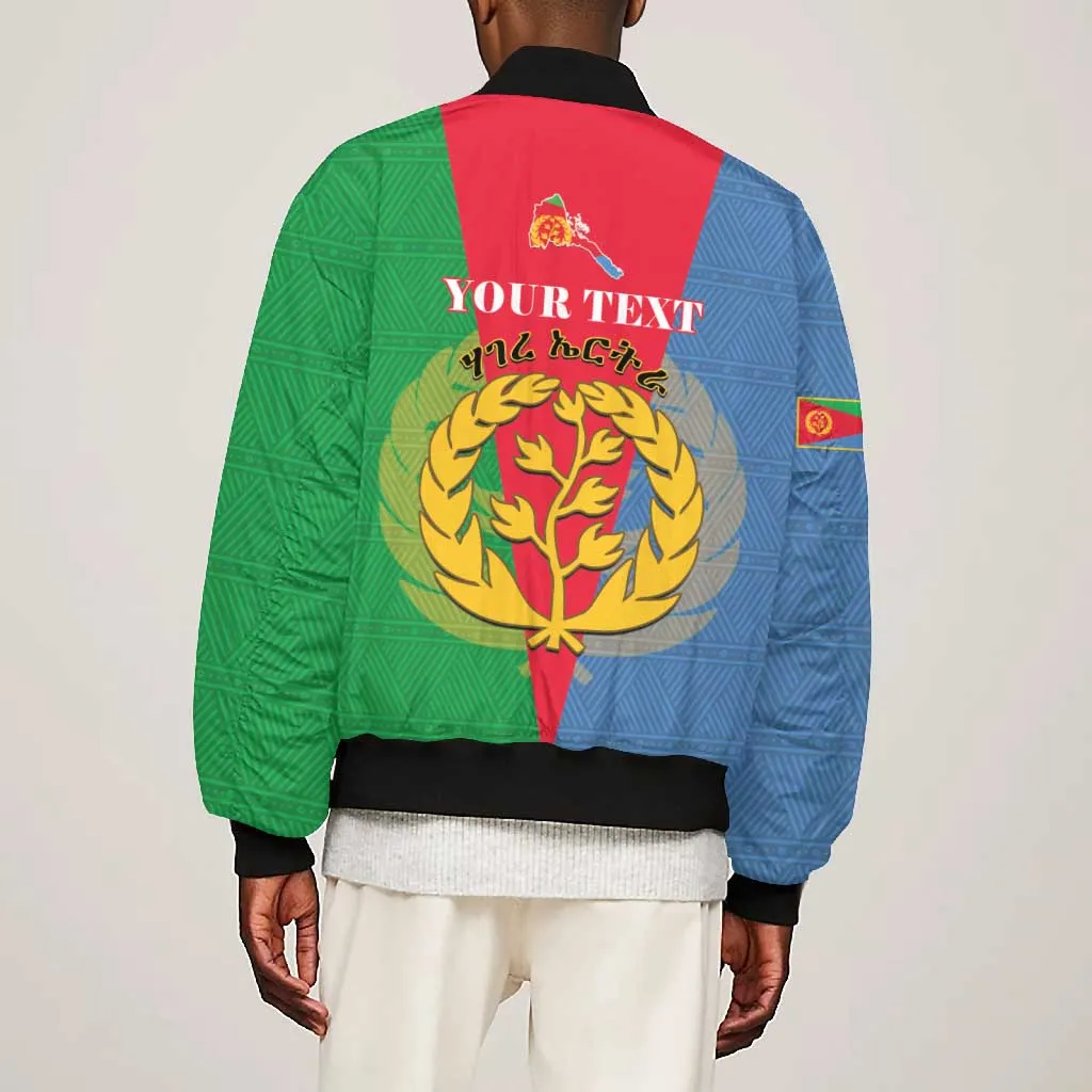 Personalised Eritrea Bomber Jacket Eritrean Map Mix African Pattern Simple Style LT14