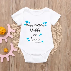 Personalised Happy Birthday Daddy Bodysuit and T-shirt for Kids
