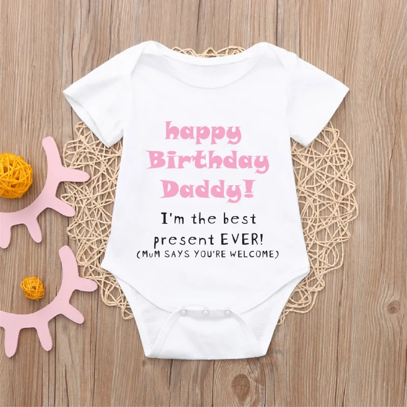 Personalised Happy Birthday Daddy I'm your best present T-shirt and Vest
