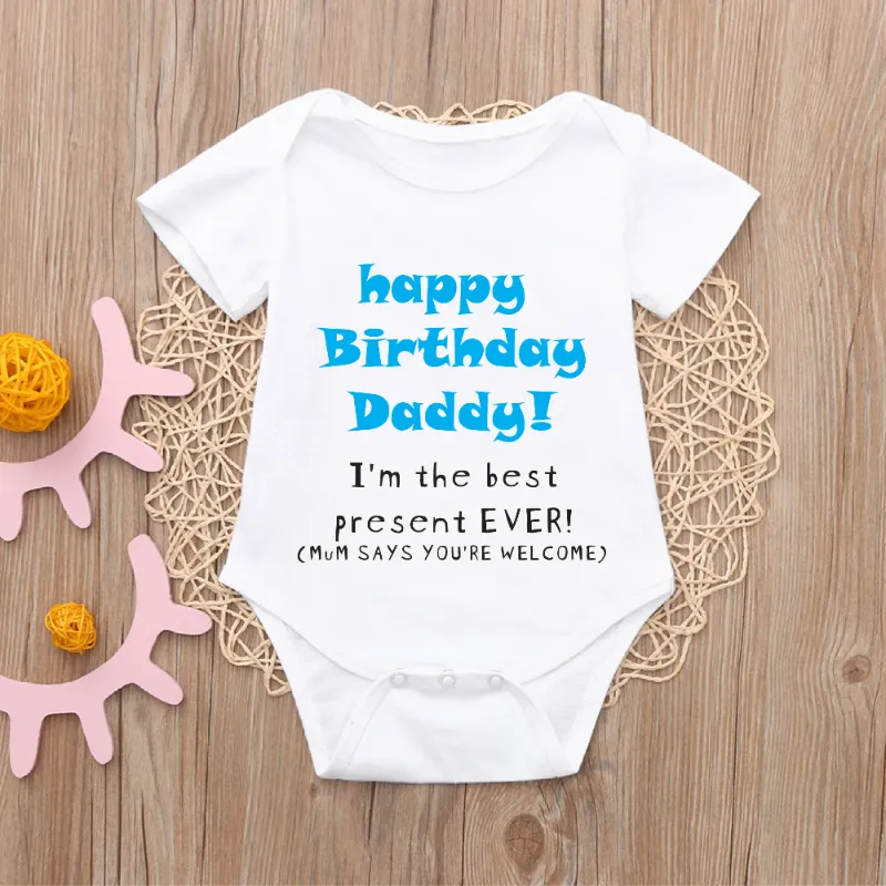 Personalised Happy Birthday Daddy I'm your best present T-shirt and Vest