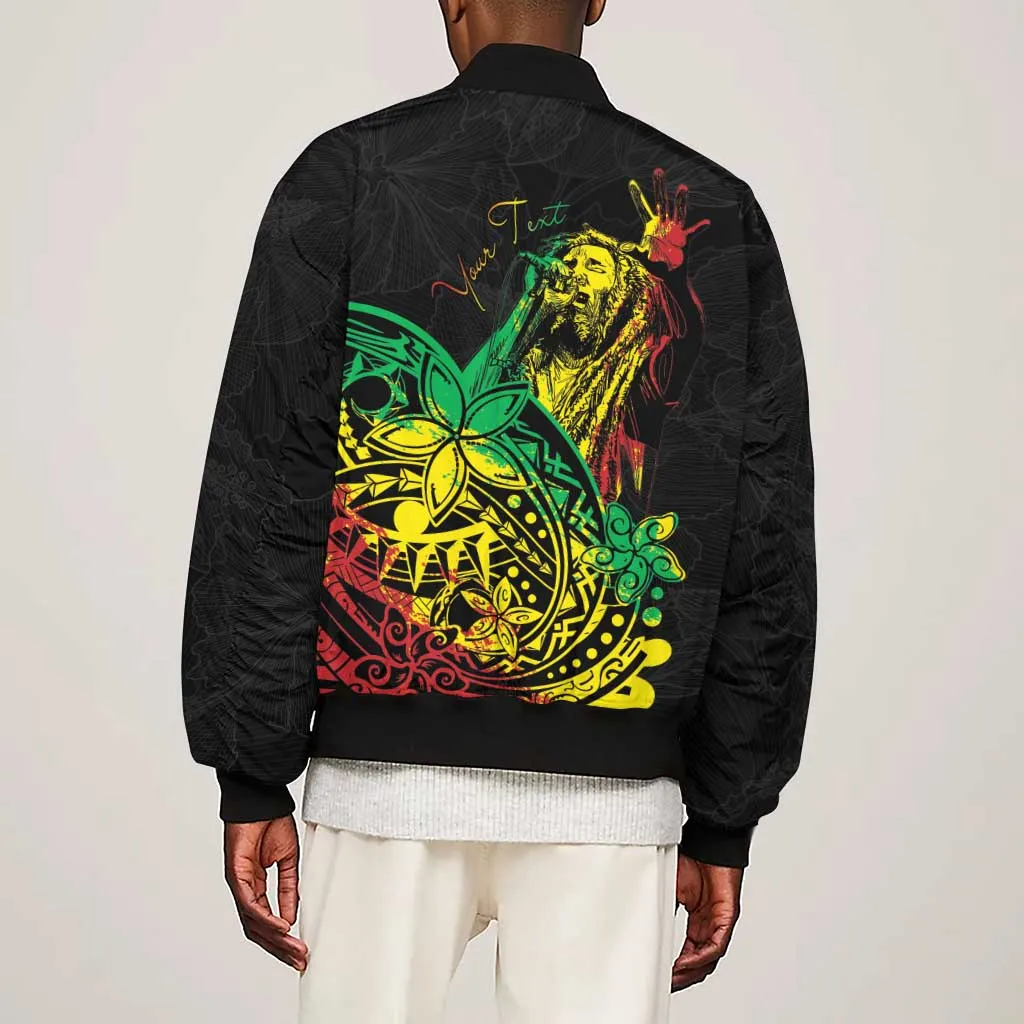 Personalised Jawaiian Reggae Sleeve Zip Bomber Jacket Afro-Polynesian Style LT7
