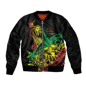 Personalised Jawaiian Reggae Sleeve Zip Bomber Jacket Afro-Polynesian Style LT7